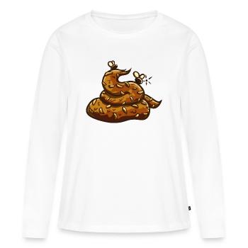 Tas de caca Uahaha ! - T-shirt manches longues Premium bio Femme - blanc - Devant - Julia (174cm)