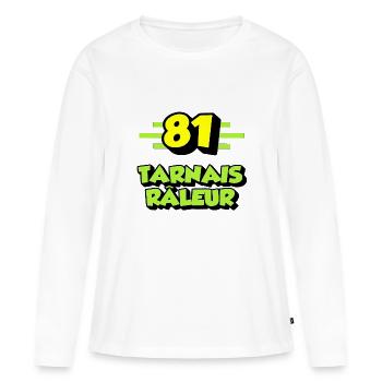 Tarnais râleur - T-shirt manches longues Premium bio Femme - blanc - Devant - Julia (174cm)