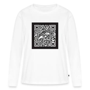 Perch QR Code Design - Women's Premium Organic Long Sleeve Shirt - white - Front - Julia (174cm)