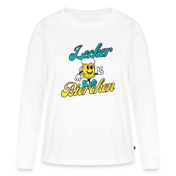 Bière délicieuse - T-shirt manches longues Premium bio Femme - blanc - Devant - Julia (174cm)