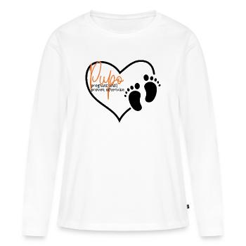 Pupo - Frauen Premium Bio Langarmshirt - Weiß - Vorne - Julia (174cm)