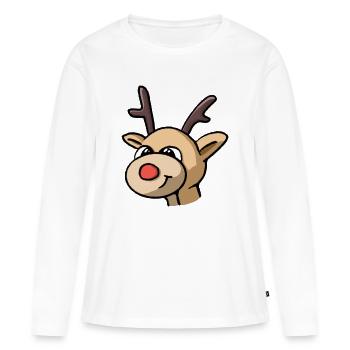 Renne Rudolf - T-shirt manches longues Premium bio Femme - blanc - Devant - Julia (174cm)
