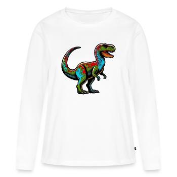 Dinosaur - Women's Premium Organic Long Sleeve Shirt - white - Front - Julia (174cm)