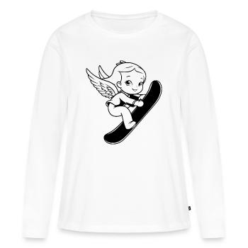 Ange du snowboard - T-shirt manches longues Premium bio Femme - blanc - Devant - Julia (174cm)