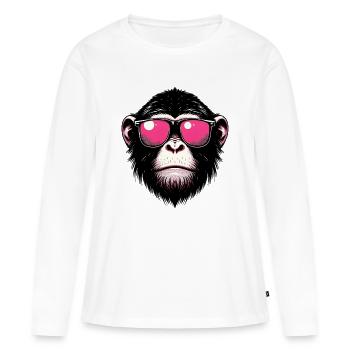 Singe - T-shirt manches longues Premium bio Femme - blanc - Devant - Julia (174cm)