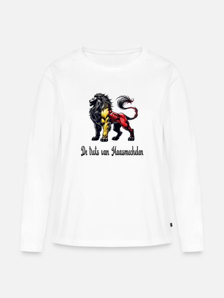Motif du drapeau lion de Maasmechelen - T-shirt manches longues Premium bio Femme - blanc