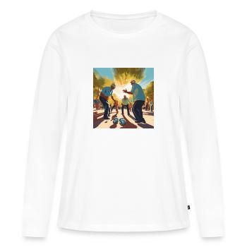 pétanque, pétanque fan, bowler - Women's Premium Organic Long Sleeve Shirt - white - Front - Julia (174cm)