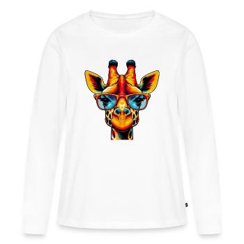 Girafe - T-shirt manches longues Premium bio Femme - blanc - Devant - Julia (174cm)