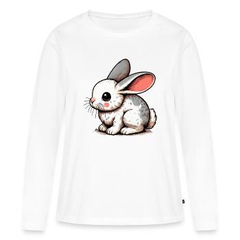 Lapin - T-shirt manches longues Premium bio Femme - blanc - Devant - Julia (174cm)
