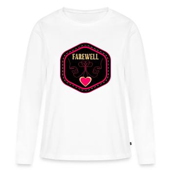 DESSIN AU TRAIT - ADIEU - T-shirt manches longues Premium bio Femme - blanc - Devant - Julia (174cm)