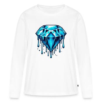 Diamond - Women's Premium Organic Long Sleeve Shirt - white - Front - Julia (174cm)