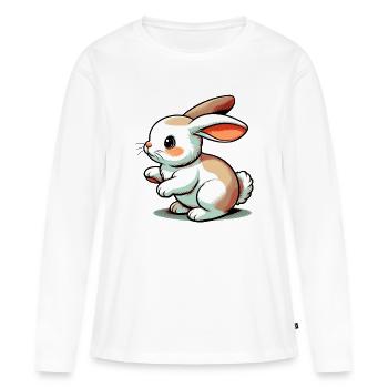 Lapin - T-shirt manches longues Premium bio Femme - blanc - Devant - Julia (174cm)