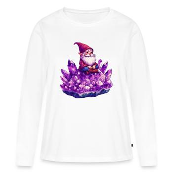 Gnome - T-shirt manches longues Premium bio Femme - blanc - Devant - Julia (174cm)