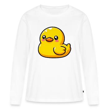 Caneton Canard Canard Canard - T-shirt manches longues Premium bio Femme - blanc - Devant - Julia (174cm)