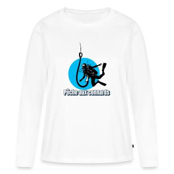 Angeln nach Arschlöchern - Frauen Premium Bio Langarmshirt - Weiß - Vorne - Julia (174cm)