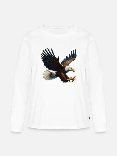 Adler - Frauen Premium Bio Langarmshirt - Weiß