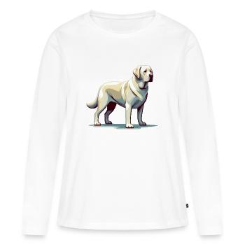 Labrador blanc debout - T-shirt manches longues Premium bio Femme - blanc - Devant - Julia (174cm)