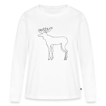 Élan - T-shirt manches longues Premium bio Femme - blanc - Devant - Julia (174cm)