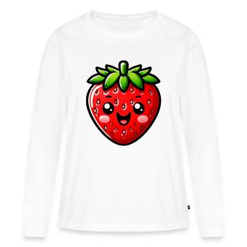 Fraise Fraises - T-shirt manches longues Premium bio Femme - blanc - Devant - Julia (174cm)