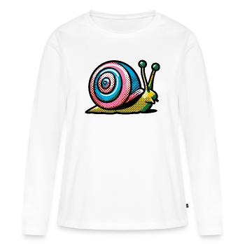 Schnecke - Frauen Premium Bio Langarmshirt - Weiß - Vorne - Julia (174cm)
