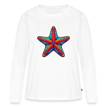 Seestern - Frauen Premium Bio Langarmshirt - Weiß - Vorne - Julia (174cm)