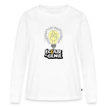 Flash of genius - Women's Premium Organic Long Sleeve Shirt - white - Front - Julia (174cm)