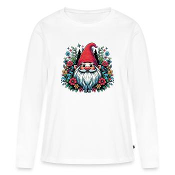 Gnome - T-shirt manches longues Premium bio Femme - blanc - Devant - Julia (174cm)