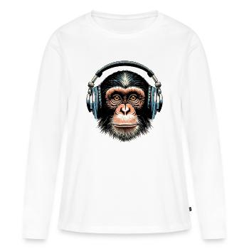 Singe - T-shirt manches longues Premium bio Femme - blanc - Devant - Julia (174cm)