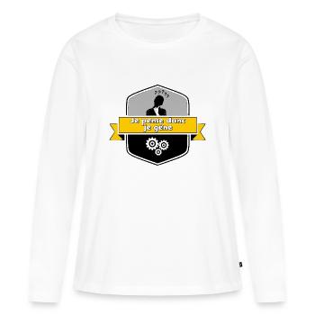 Je pense - T-shirt manches longues Premium bio Femme - blanc - Devant - Julia (174cm)