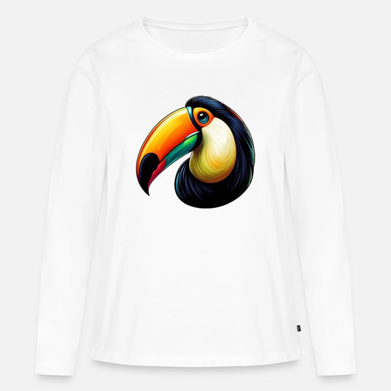 Tukan - Frauen Premium Bio Langarmshirt - Weiß