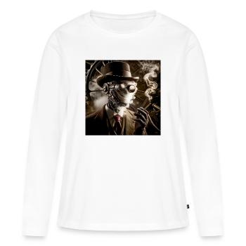Homme Invisible Steampunk - T-shirt manches longues Premium bio Femme - blanc - Devant - Julia (174cm)