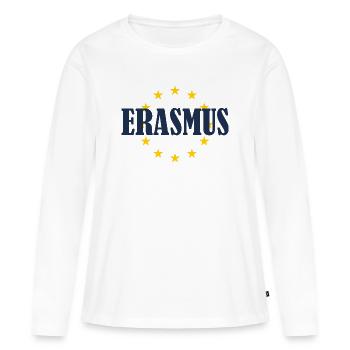 Erasmus EU-Sterne - Frauen Premium Bio Langarmshirt - Weiß - Vorne - Julia (174cm)