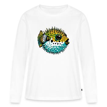 Kugelfisch - Frauen Premium Bio Langarmshirt - Weiß - Vorne - Julia (174cm)