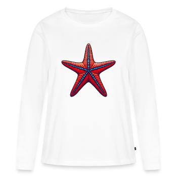Étoile de mer - T-shirt manches longues Premium bio Femme - blanc - Devant - Julia (174cm)