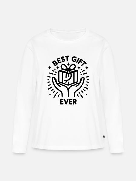 Best Gift Ever - Timeless Edition - Frauen Premium Bio Langarmshirt - Weiß
