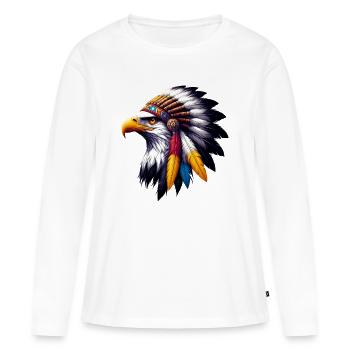 American Indian Eagle American Red Skins - Women's Premium Organic Long Sleeve Shirt - white - Front - Julia (174cm)