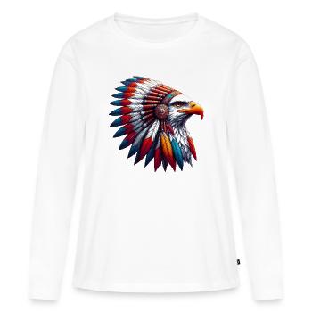 American Indian Eagle American Red Skins - Women's Premium Organic Long Sleeve Shirt - white - Front - Julia (174cm)