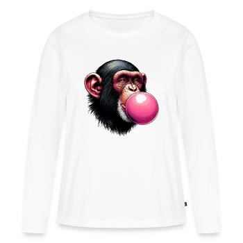 Affe - Frauen Premium Bio Langarmshirt - Weiß - Vorne - Julia (174cm)