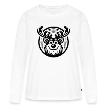 Rudolph - Frauen Premium Bio Langarmshirt - Weiß - Vorne - Julia (174cm)