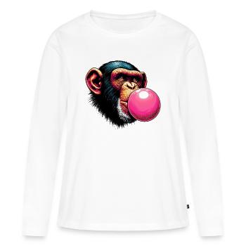 Affe - Frauen Premium Bio Langarmshirt - Weiß - Vorne - Julia (174cm)