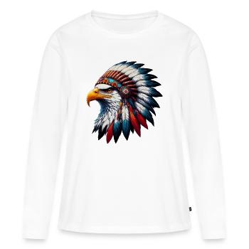 American Indian Eagle American Red Skins - Women's Premium Organic Long Sleeve Shirt - white - Front - Julia (174cm)