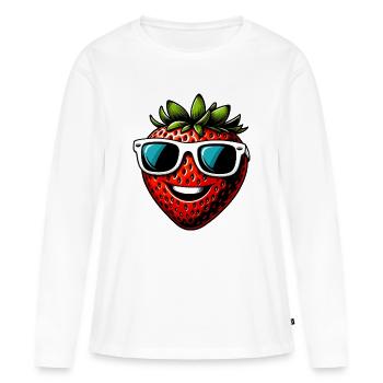 Fraise Fraises - T-shirt manches longues Premium bio Femme - blanc - Devant - Julia (174cm)