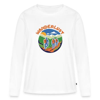 Wanderlust - Profitez de la randonnée, de la nature et de l’aventure - T-shirt manches longues Premium bio Femme - blanc - Devant - Julia (174cm)