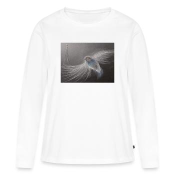 Fabuleux art d’oiseau au plumage brillant - T-shirt manches longues Premium bio Femme - blanc - Devant - Julia (174cm)