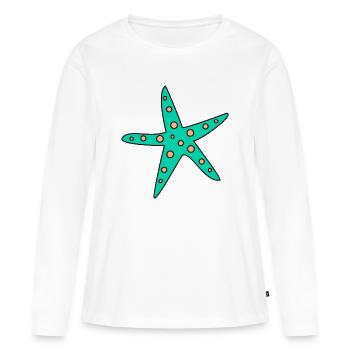 anniversaire. anniversaire décennie. humour. drôle - T-shirt manches longues Premium bio Femme - blanc - Devant - Julia (174cm)