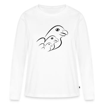 anniversaire. anniversaire décennie. humour. drôle - T-shirt manches longues Premium bio Femme - blanc - Devant - Julia (174cm)