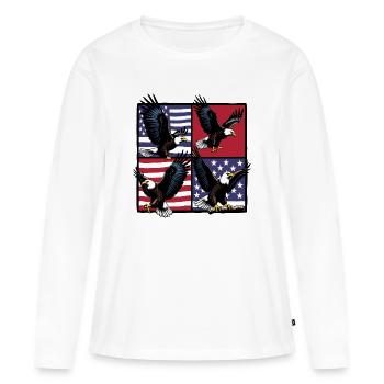 Bald eagle - Women's Premium Organic Long Sleeve Shirt - white - Front - Julia (174cm)