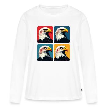 Bald eagle - Women's Premium Organic Long Sleeve Shirt - white - Front - Julia (174cm)