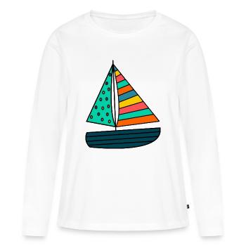 anniversaire. anniversaire décennie. humour. drôle - T-shirt manches longues Premium bio Femme - blanc - Devant - Julia (174cm)
