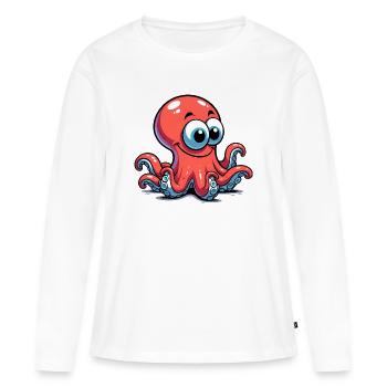 Krake - Frauen Premium Bio Langarmshirt - Weiß - Vorne - Julia (174cm)